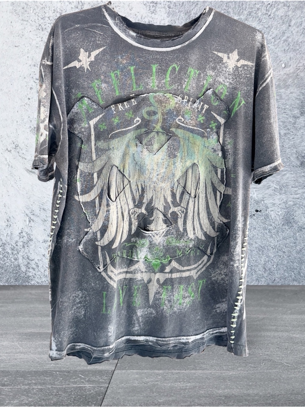 Affliction Free Spirit Live Fast Men’s Tee-Shirt Size 2X